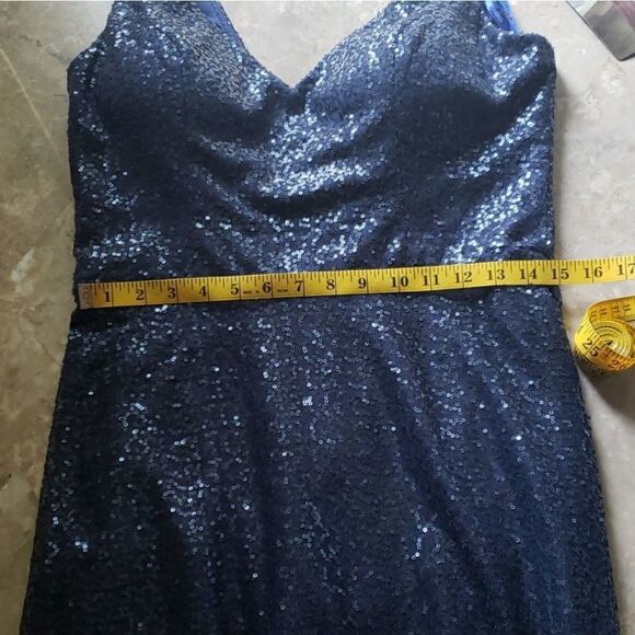 Morilee by Madeline Gardner Mesh Sequin V-Neck Gown - Picture 8 of 17